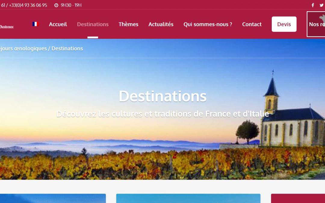 www.winesandchateaux.com – Création d’un site de réservation d’Oenotourisme